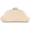 Badgley Mischka Leia Satin Pouch Clutch In Neutral