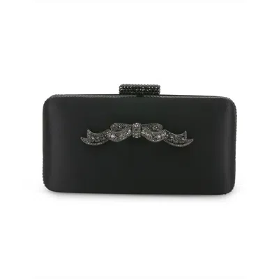 Badgley Mischka Lexi Crystal Bow Minaudiere In Black