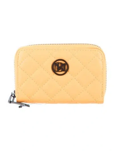 Pre-owned Badgley Mischka Ligne Cambon Flap Wallet Leather Wallet W/ Tags In Yellow
