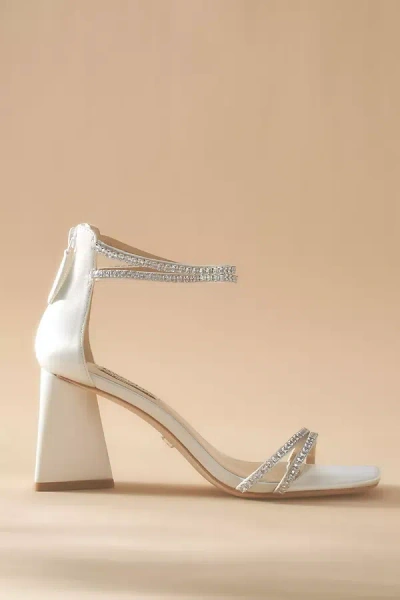 Badgley Mischka Lillie Block Heels In White