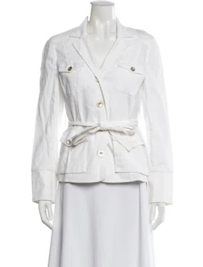 Pre-owned Badgley Mischka Linen Jacket In Neutrals