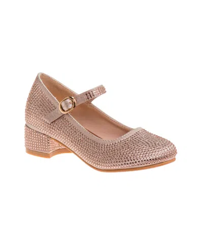 Badgley Mischka Little And Big Girls Ornated Dress Shoes In Rose,gold