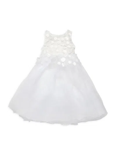 Badgley Mischka Kids' Little Girl's Charlotte Floral A Line Dress In White