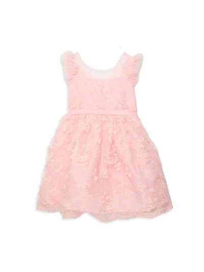 Badgley Mischka Babies' Little Girl's Ella Lace Dress In Pink