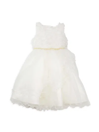 Badgley Mischka Babies' Little Girl's Gianna Bow Tie Dress In White