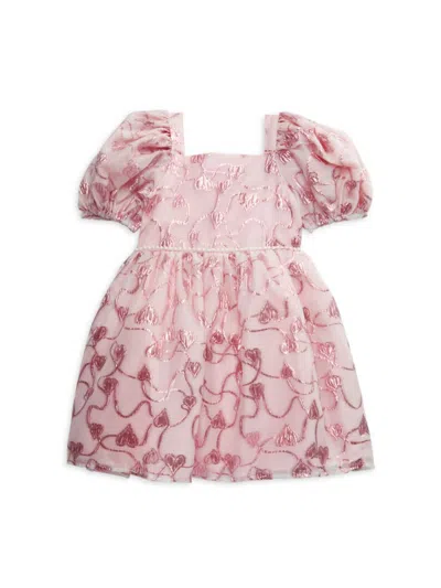 Badgley Mischka Babies' Little Girl's Quinn A Line Dress In Fuchsia