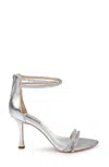 Badgley Mischka Logan Mp7214 Heel Women's 9 Silver Ankle Strap Stiletto Khd232 In Silver