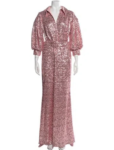 Pre-owned Badgley Mischka Long Dress In Pink
