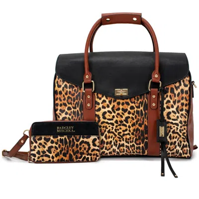 Badgley Mischka Luggage Badgley Mischka Leopard Print Travel Bundle In Brown