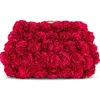 Badgley Mischka Lulu Mini Rose Cluster Pouch Clutch In Purple