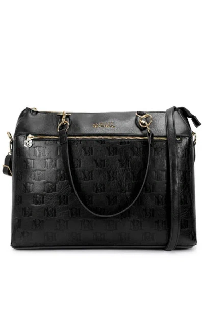 Badgley Mischka Madalyn Vegan Leather Weekender Tote Bag In Black
