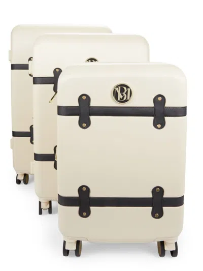 Badgley Mischka Mia Expandable 3-piece Luggage Set In Champagne