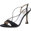 Shop Badgley Mischka Neville Womens Rhinestone Slingback Heels In Black