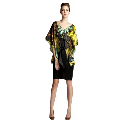 Pre-owned Badgley Mischka New  Silk Cocktail Dress Sz 4 In Black