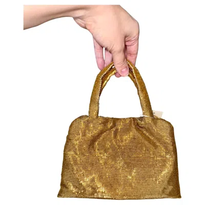 Pre-owned Badgley Mischka Nwt's  Vintage Gold Entirely Glass Beaded Evening Bag Purse In Brown