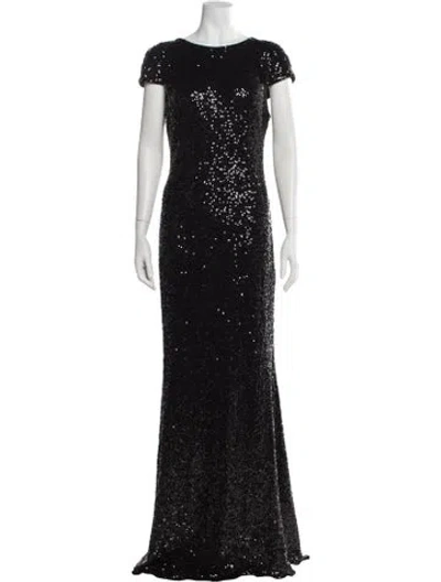 Pre-owned Badgley Mischka Nylon Long Dress In Black