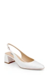 Badgley Mischka Oaklee Block Heel Slingback Pump In White