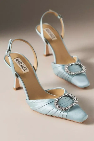 Badgley Mischka Octaviah Pleated Slingback Pumps In Blue