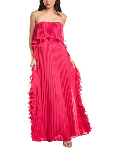 Badgley Mischka Octo Ruffle Pleated Gown In Multi