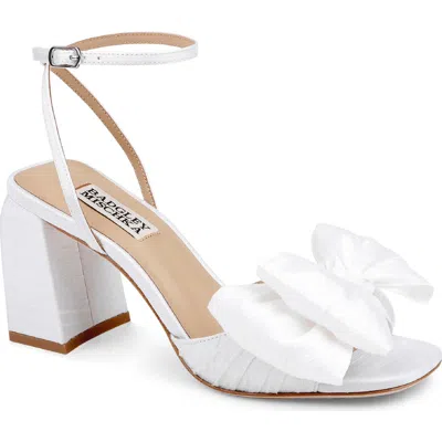Badgley Mischka Olani Platform Ankle Strap Sandal In White