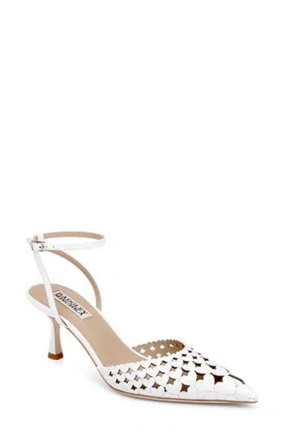 Badgley Mischka Omelia Ankle Strap Pump In White