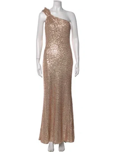 Pre-owned Badgley Mischka One-shoulder Long Dress
