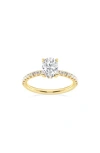 Badgley Mischka Oval Cut Lab Created Diamond Ring In Yellow Gold