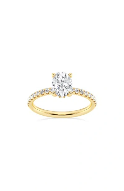 Badgley Mischka Oval Cut Lab Created Diamond Ring In Gray