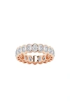 Badgley Mischka Oval Lab Created Diamond Half Bezel Eternity Band Ring In Pink