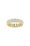 Badgley Mischka Oval Lab Created Diamond Half Bezel Eternity Band Ring In Yellow