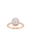 Badgley Mischka Oval Lab Created Diamond Halo Ring In Pink