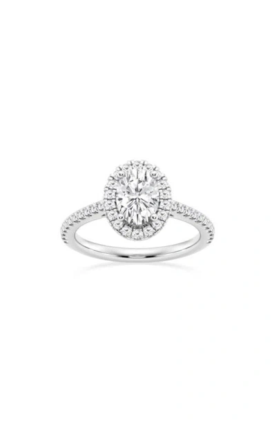Badgley Mischka Oval Lab Created Diamond Halo Ring In White Gold