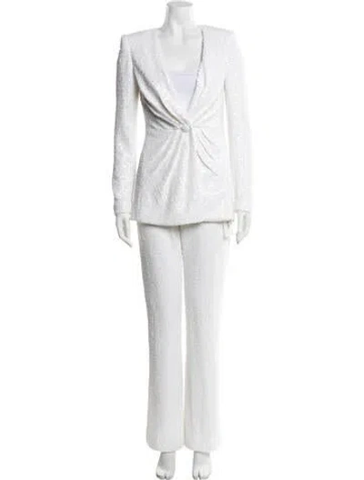 Pre-owned Badgley Mischka Pantsuit In White