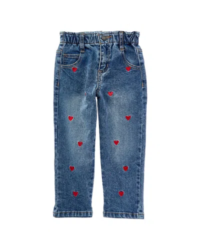 Badgley Mischka Paperbag Waist Jean In Blue