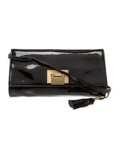 Pre-owned Badgley Mischka Patent Leather Crossbody Bag In Black