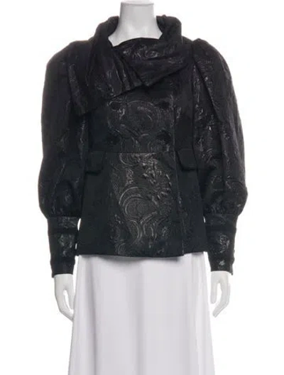 Pre-owned Badgley Mischka Patterned Evening Jacket In Black