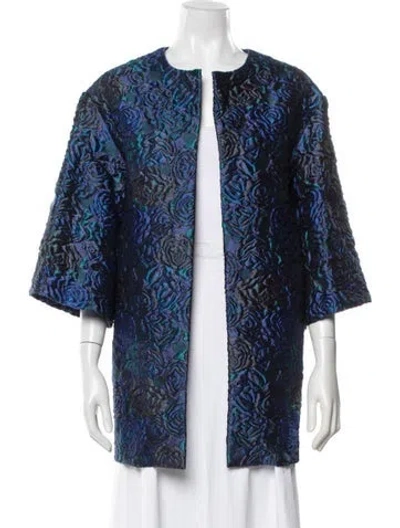 Pre-owned Badgley Mischka Patterned Evening Jacket In Blue
