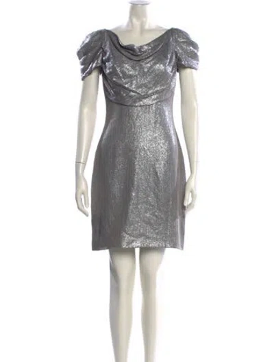 Pre-owned Badgley Mischka Patterned Mini Dress In Pink