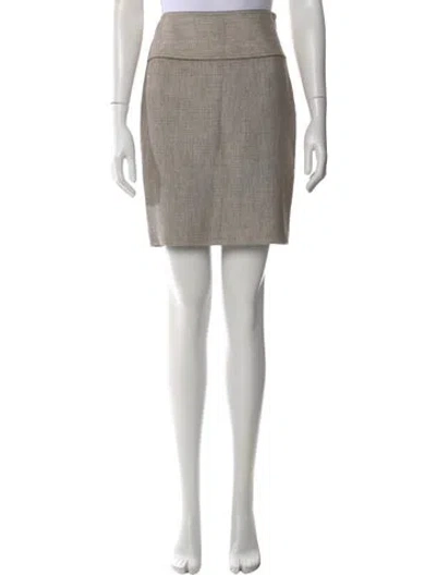 Pre-owned Badgley Mischka Patterned Mini Skirt In Gray
