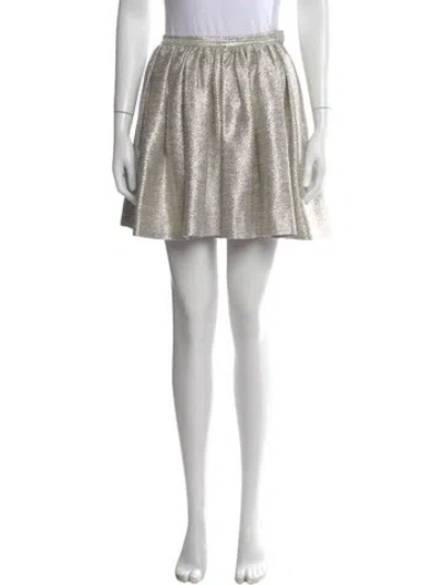 Pre-owned Badgley Mischka Patterned Mini Skirt In Silver