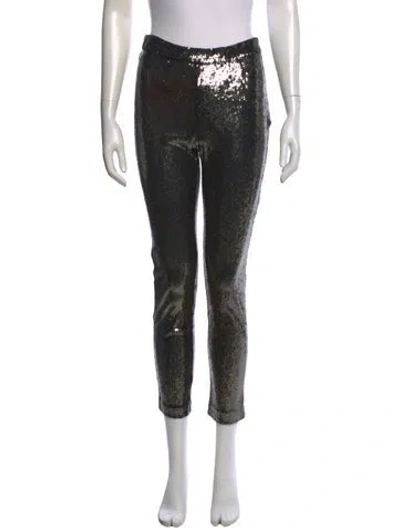 Pre-owned Badgley Mischka Patterned Skinny Leg Pants In Black