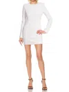 Badgley Mischka Pearl Beaded Sleeve Cocktail Dress In Ivory In Multi
