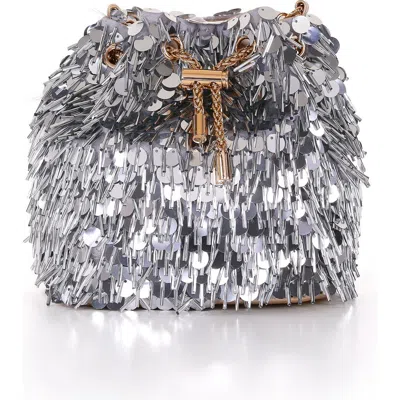 Badgley Mischka Piper Sequin And Bugle Bead Bucket Bag In Multi