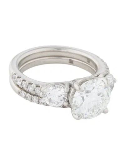 Pre-owned Badgley Mischka Platinum 3.15ctw Lab-grown Diamond Wedding Set Rings In Multi