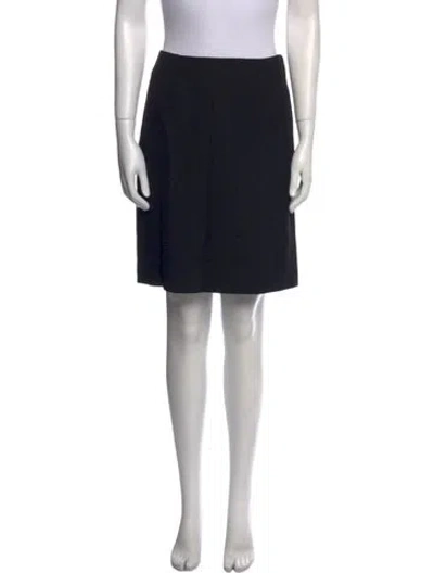 Pre-owned Badgley Mischka Pleated Accents Knee-length Skirt In Black