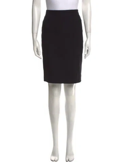 Pre-owned Badgley Mischka Pleated Accents Knee-length Skirt In Black