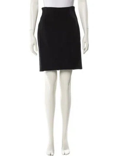 Pre-owned Badgley Mischka Pleated Accents Knee-length Skirt In Black