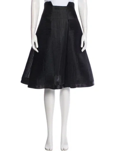 Pre-owned Badgley Mischka Pleated Accents Knee-length Skirt In Black