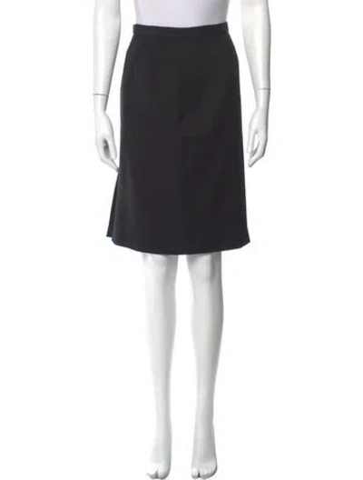 Pre-owned Badgley Mischka Pleated Accents Knee-length Skirt In Black