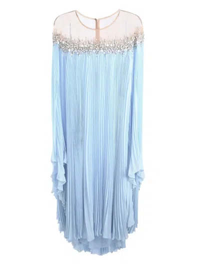 Badgley Mischka Pleated Off-the-shoulder Maxi Dress